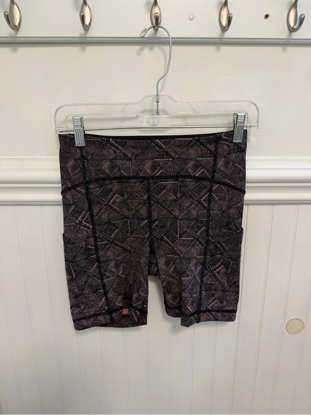 lululemon athletica Black and Purple Geometric Bike Shorts